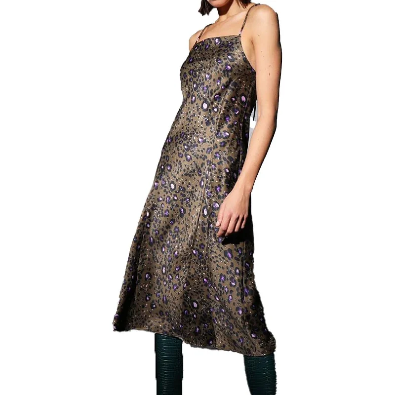 Walter Baker Womens Animal Print Long Slip Dress