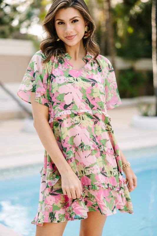 Perfectly You Pink Floral Babydoll Dress