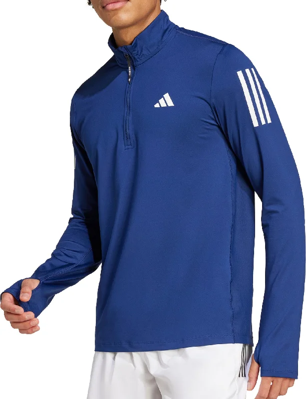 adidas Own The Run Half Zip Long Sleeve Mens Running Top - Blue