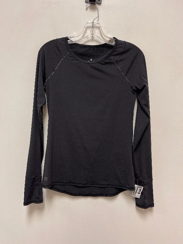 Athletic Top Long Sleeve Collar By Athleta In Black, Size: Xs