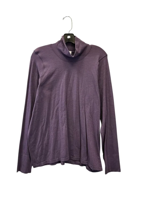 Athletic Top Long Sleeve Collar By Athleta In Purple, Size: 2x