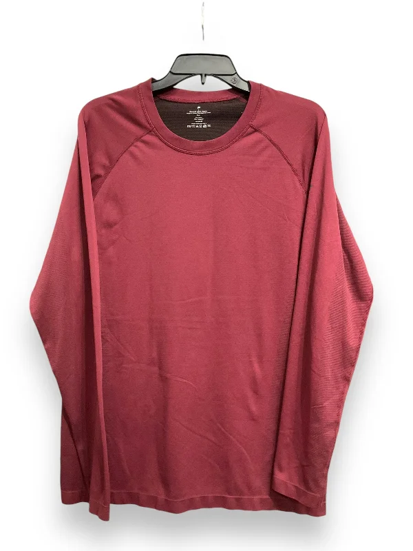 Athletic Top Long Sleeve Collar By Fabletics In Maroon, Size: L