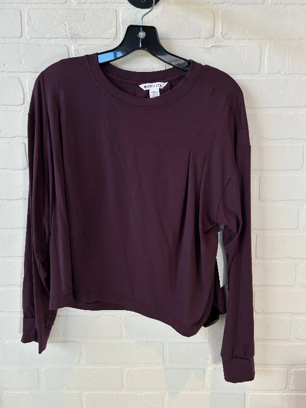 Athletic Top Long Sleeve Crewneck By Athleta In Purple, Size: M