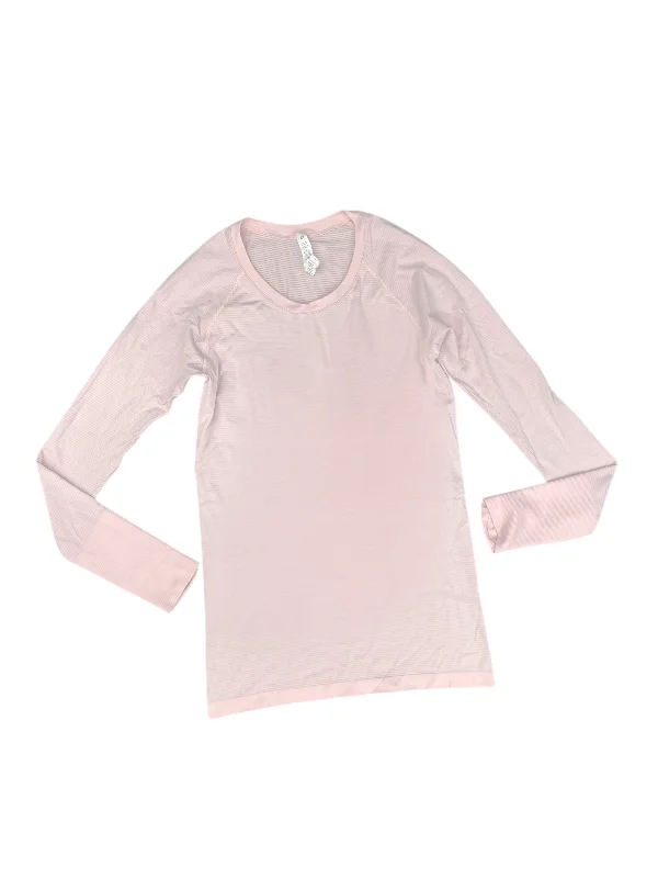 Athletic Top Long Sleeve Crewneck By Lululemon In Pink, Size: 8