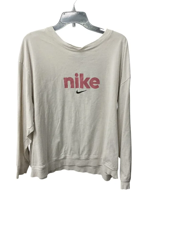 Athletic Top Long Sleeve Crewneck By Nike Apparel In White, Size: 3x