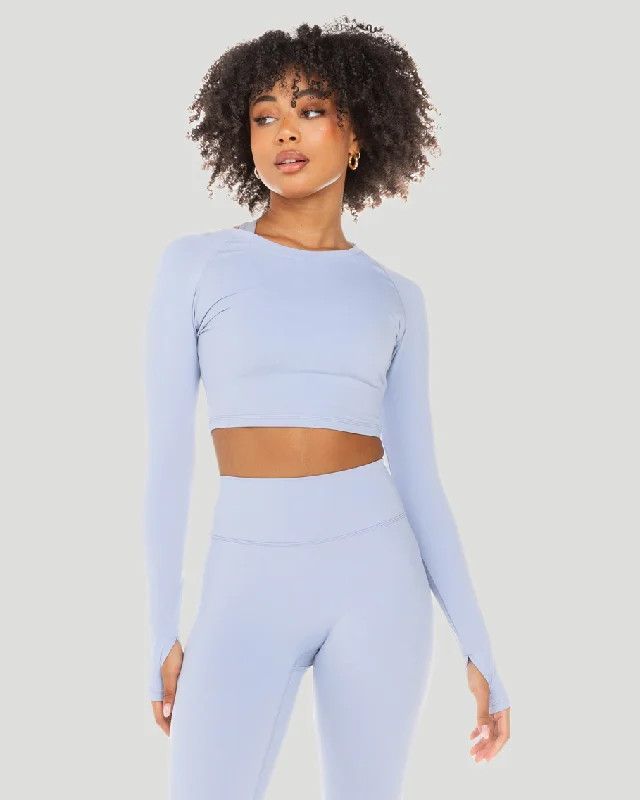 Aura Crop Long Sleeve - Blue Blizzard