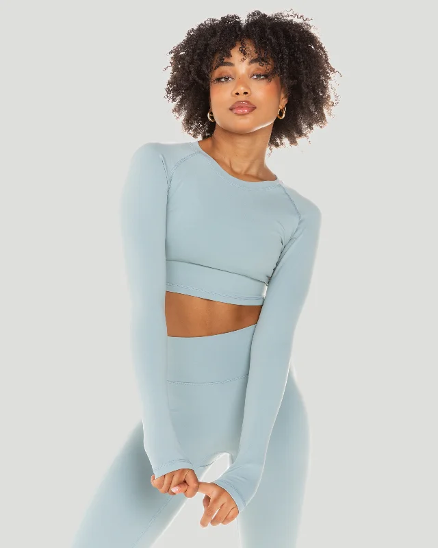 Aura Crop Long Sleeve - Sea Foam