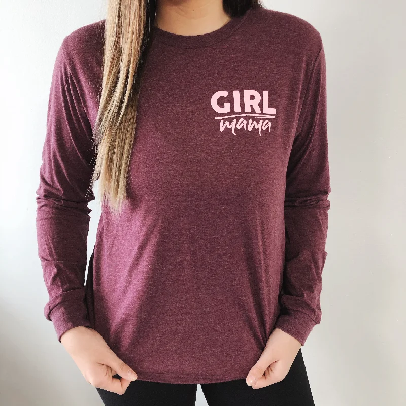 Girl Mama • Heathered Maroon Long Sleeve