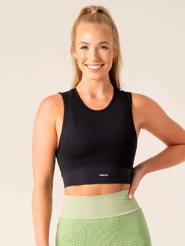 Honeycomb Seamless Tank - Black