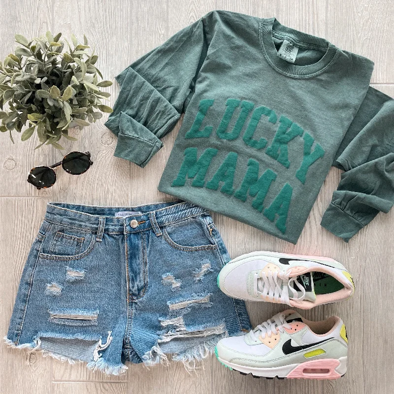 LUCKY MAMA • Tonal Green Long Sleeve