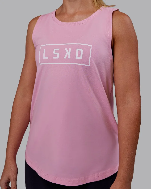 Luna FLXCotton Longline Tank - Bubblegum-White