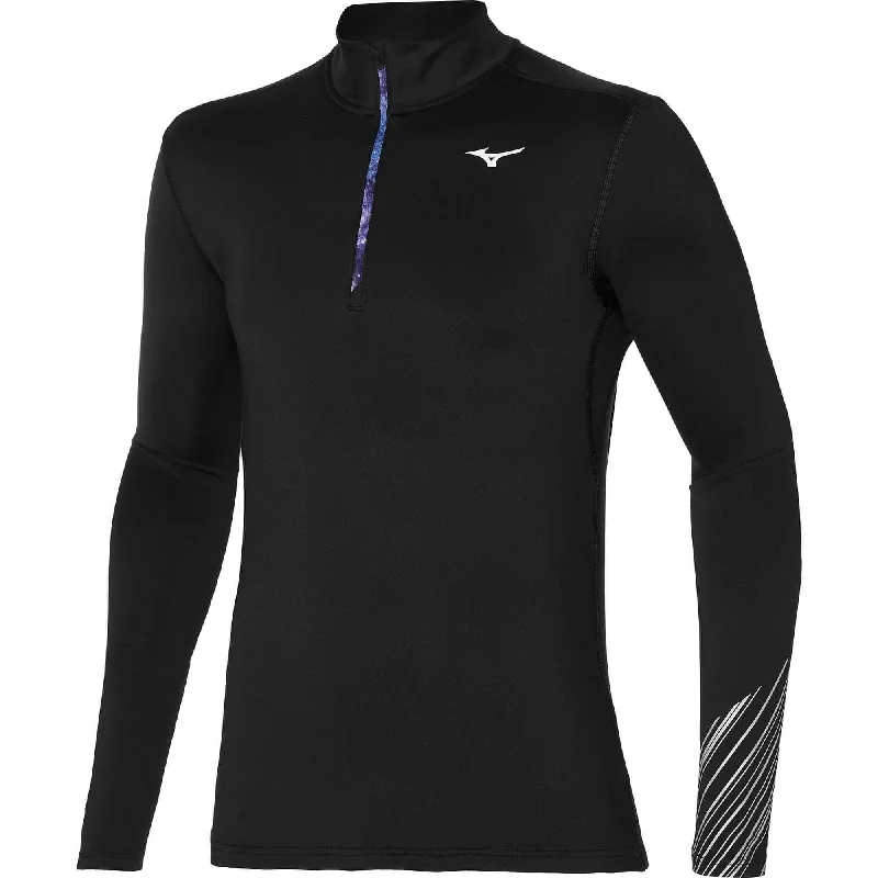 Mizuno Active Warmalite Half Zip Long Sleeve Mens Running Top - Black