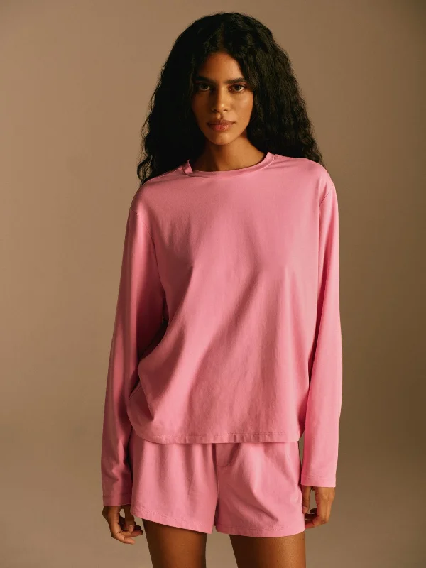 Modal Long Sleeve T-shirt - Candy Pink