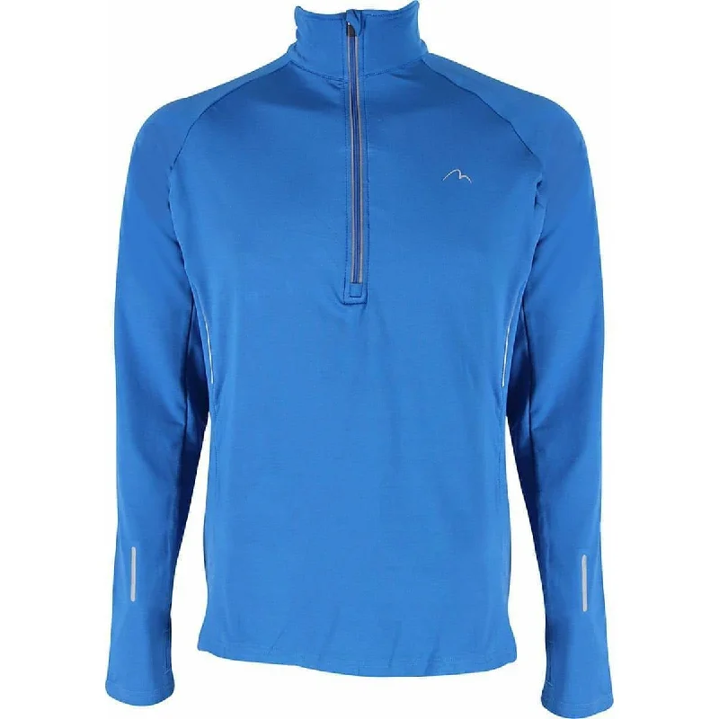 More Mile Alaska Half Zip Long Sleeve Mens Running Top - Blue