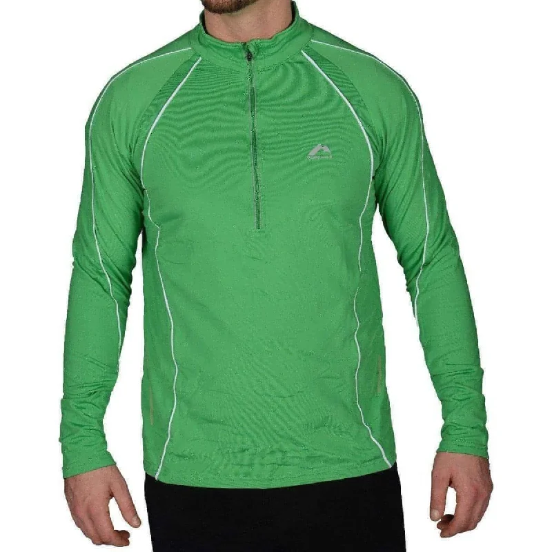 More Mile Alaska Half Zip Long Sleeve Mens Running Top - Green