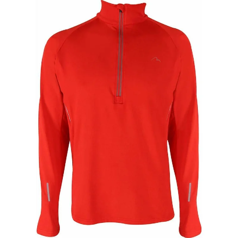 More Mile Alaska Half Zip Long Sleeve Mens Running Top - Red