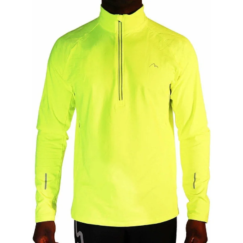 More Mile Alaska Half Zip Long Sleeve Mens Running Top - Yellow