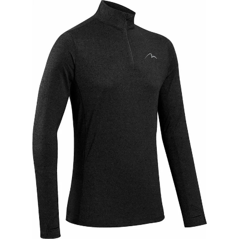 More Mile Core Half Zip Long Sleeve Mens Running Top - Black