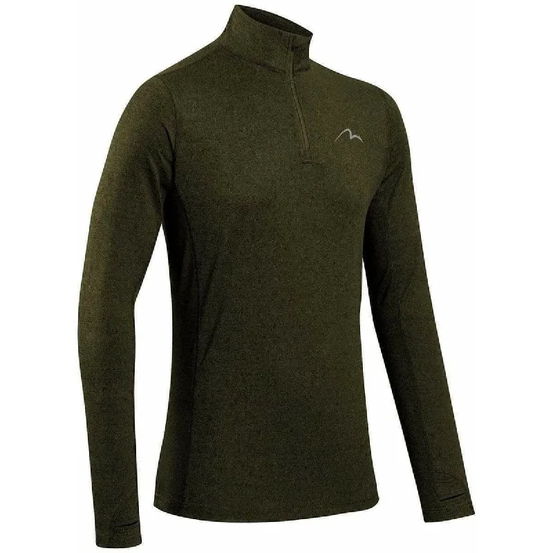 More Mile Core Half Zip Long Sleeve Mens Running Top - Green