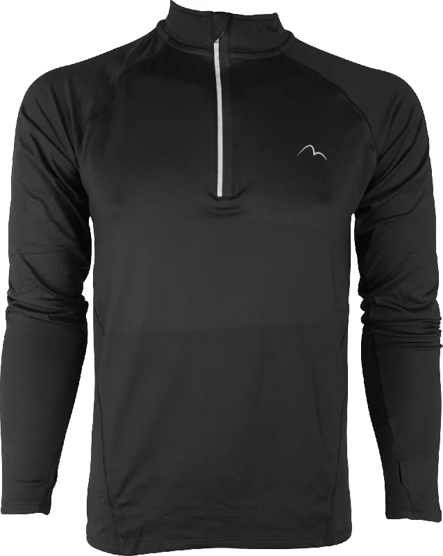 More Mile Vivid Half Zip Long Sleeve Mens Running Top - Black