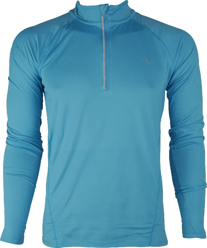 More Mile Vivid Half Zip Long Sleeve Mens Running Top - Blue