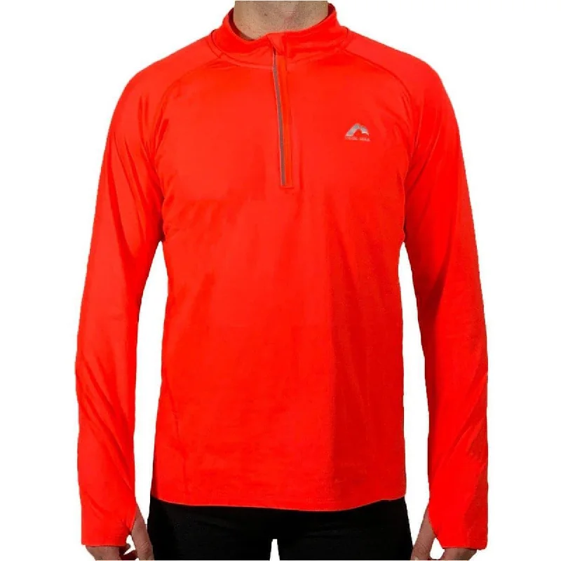 More Mile Vivid Half Zip Long Sleeve Mens Running Top - Orange