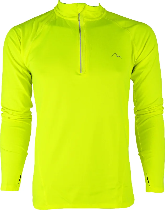 More Mile Vivid Half Zip Long Sleeve Mens Running Top - Yellow