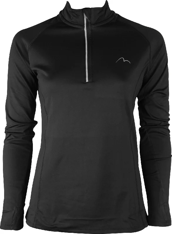 More Mile Vivid Half Zip Long Sleeve Womens Running Top - Black