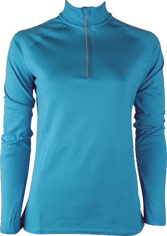 More Mile Vivid Half Zip Long Sleeve Womens Running Top - Blue