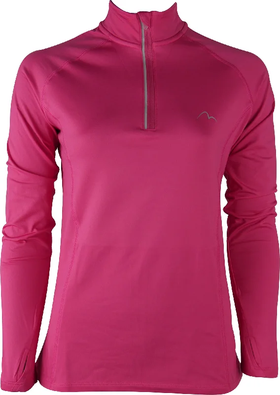 More Mile Vivid Half Zip Long Sleeve Womens Running Top - Pink