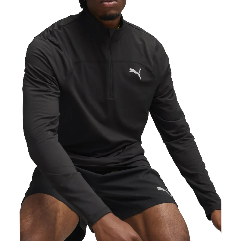 Puma Run Cloudspun Half Zip Long Sleeve Mens Running Top - Black