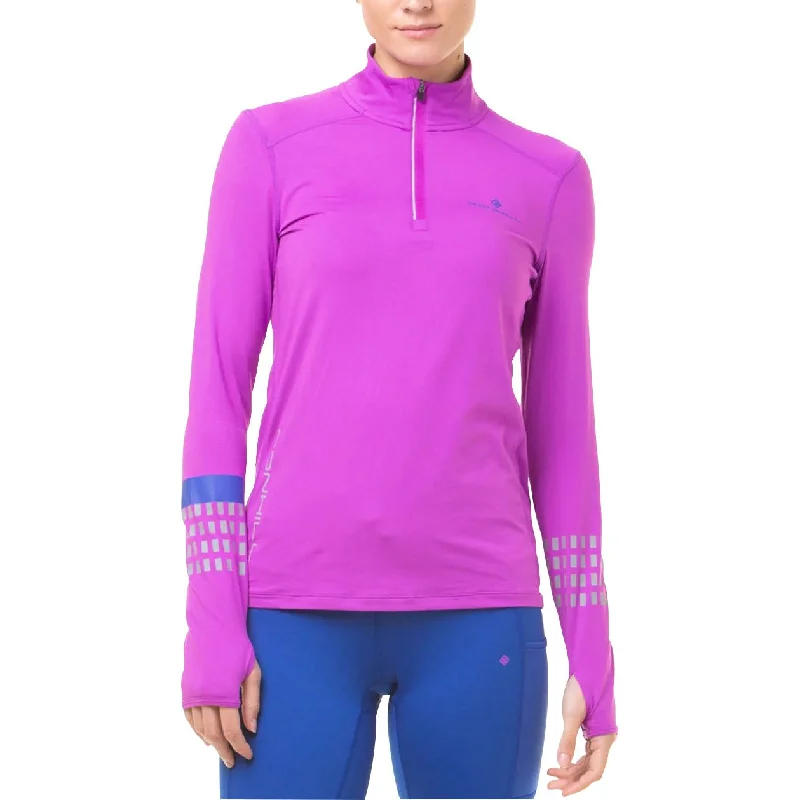 Ronhill Tech Afterhours Half Zip Long Sleeve Womens Running Top - Purple