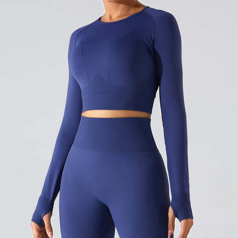 SPARK Seamless Long Sleeve Crop Top YJ0167