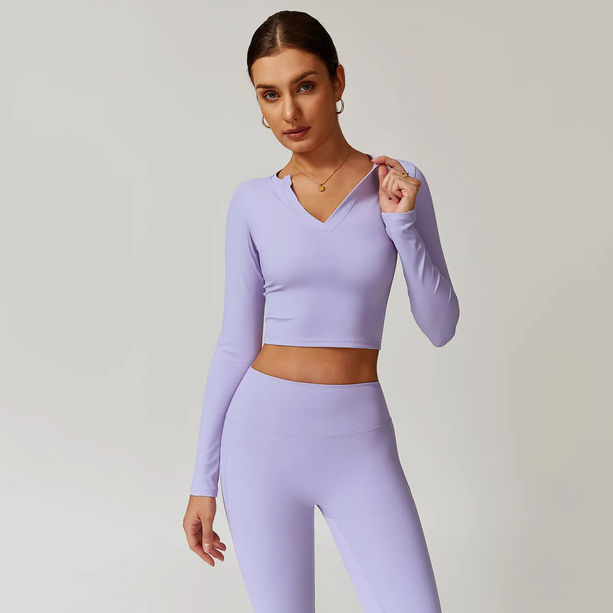 SPARK V Neck Long Sleeve Yoga Top ZC8900