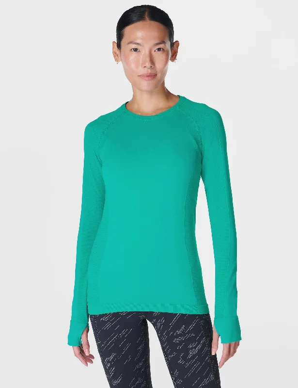 Athlete Seamless Gym Long Sleeve Top - Gem Green