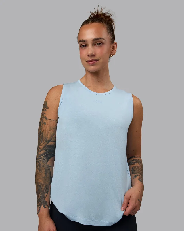 Swivel Open Back Tank - Glacial Blue