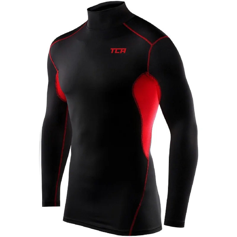 TCA HyperFusion Mock Neck Long Sleeve Junior Compression Top - Black