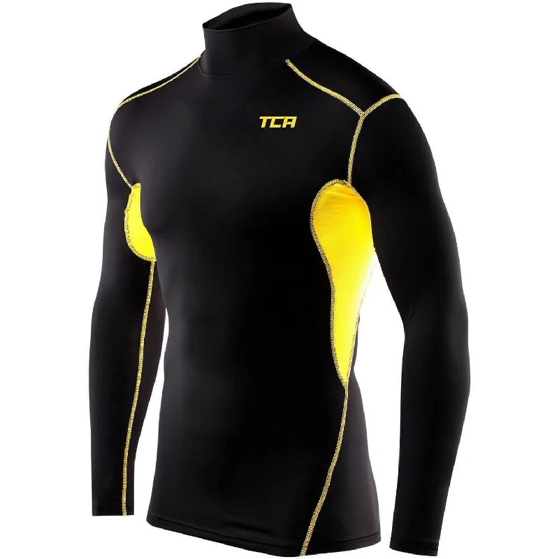 TCA HyperFusion Mock Neck Long Sleeve Junior Compression Top - Black