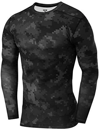 TCA Pro Performance Mens Long Sleeve Compression Top - Black