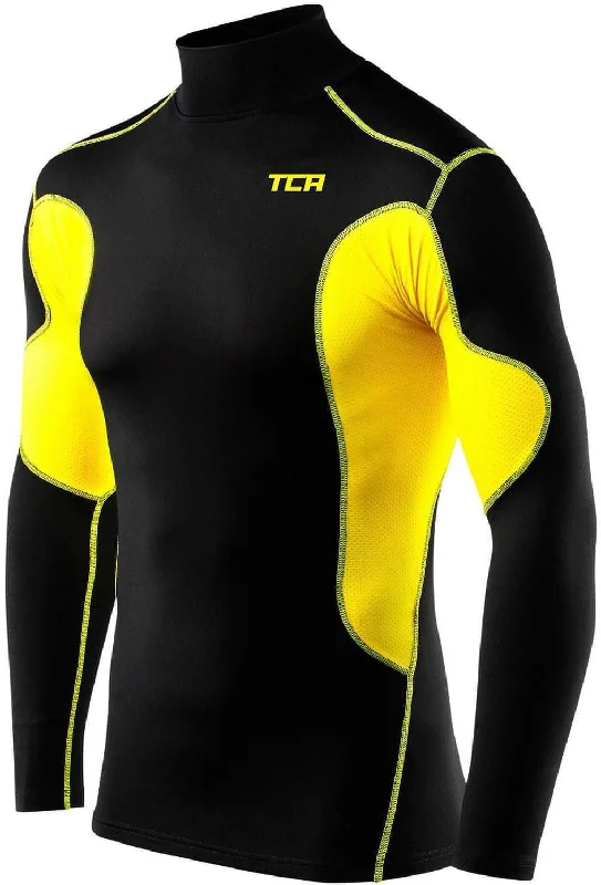 TCA SuperThermal Long Sleeve Mock Junior Compression Top - Black