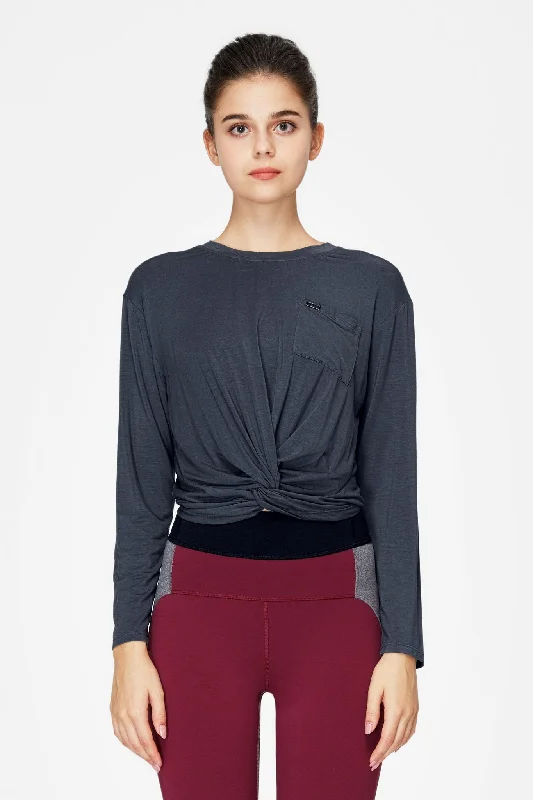 Twist Crop Long Sleeve Top