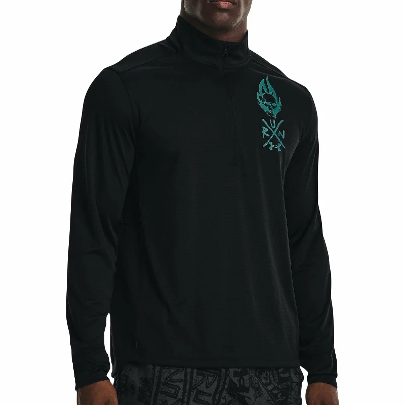 Under Armour Destroy All Miles Half Zip Long Sleeve Mens Running Top - Black