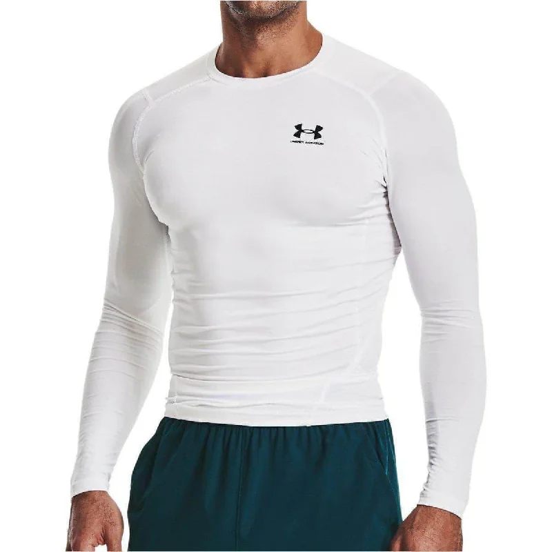 Under Armour HeatGear Armour Long Sleeve Mens Compression Top - White