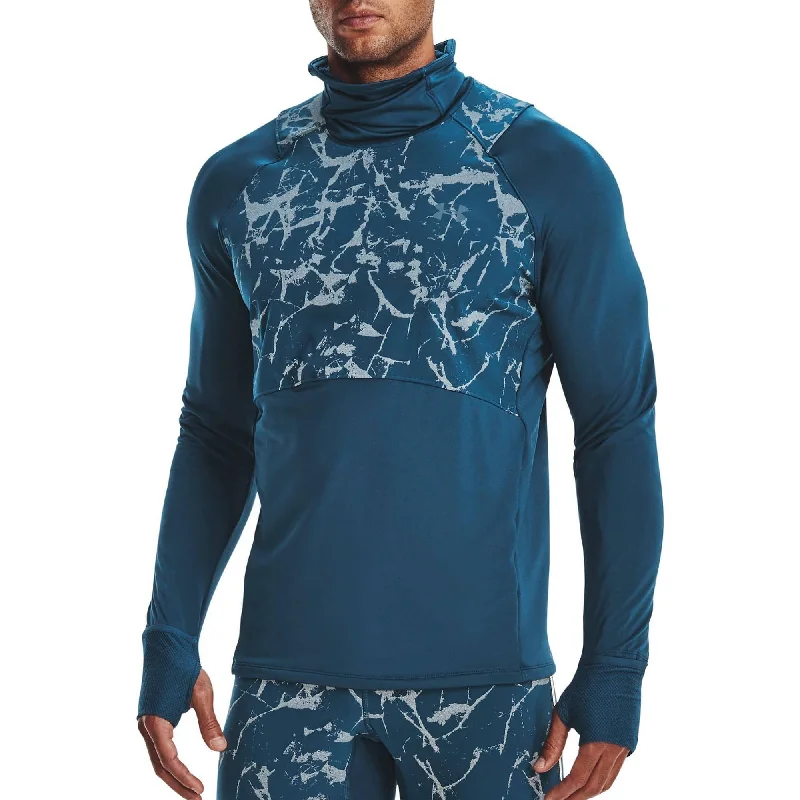 Under Armour OutRun The Cold Funnel Long Sleeve Mens Running Top - Blue