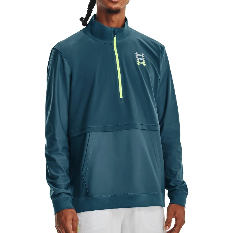 Under Armour Run Anywhere Half Zip Long Sleeve Mens Running Top - Blue