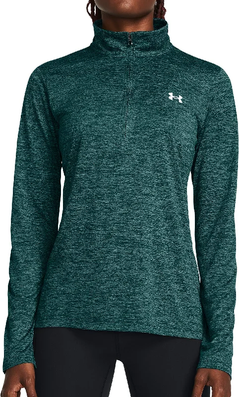 Under Armour Tech Twist Half Zip Long Sleeve Womens Training Top - Green