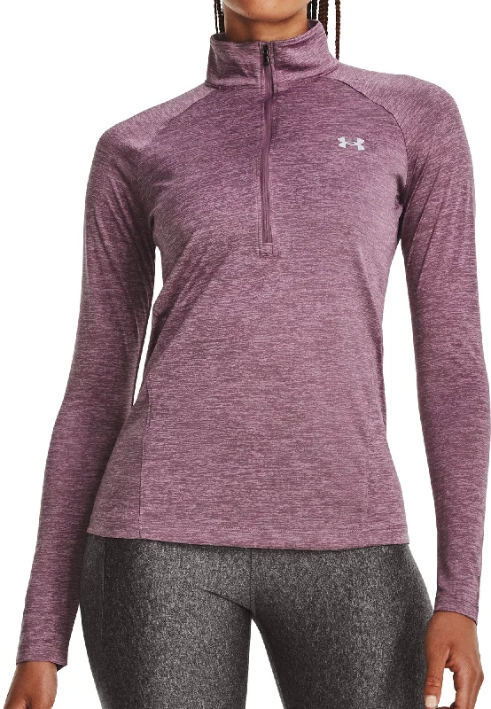 Under Armour Tech Twist Half Zip Long Sleeve Womens Training Top - Purple