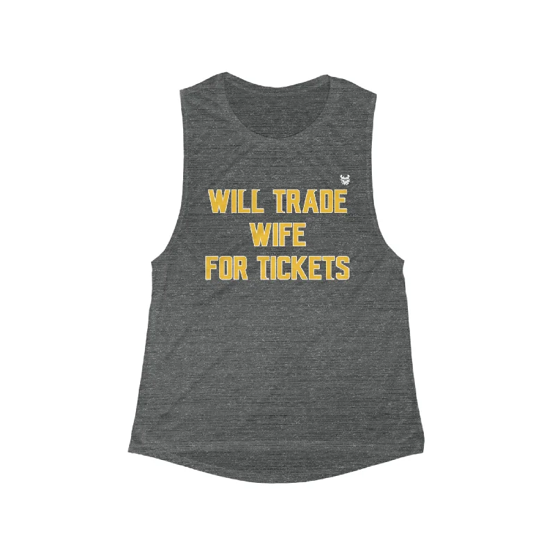 Women's Flowy Scoop Muscle Tank - Wife for Tickets