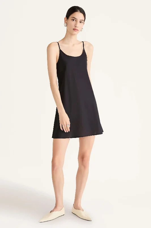 Short Slip Dress in Black