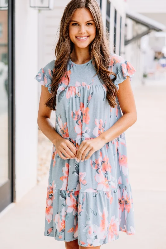 What A Lovely Life Light Blue Babydoll Dress